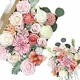 RelatoHolife Fiori Finti per Decorazioni Rose Fiori Artificiali da Esterno Rosa Combinati Per Diy Bouquet Da Sposa Centrotavola Arco Arrangiamenti Decorazioni(Rosa)