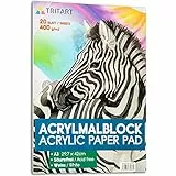 Tritart Carta acrilica A3, 400 g/m², blocco da colorare per colori acrilici