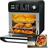 HYSapientia® 15 Litri Friggitrice ad Aria,1700W Friggitrice aria in 10 Programas, Air Fryer xxl，forno ad aria con 8 Accesorios, con LED Touch Screen,Ricette e istruzioni italiane，forno pizza