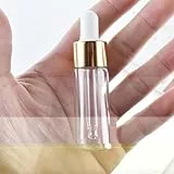Generico 50pcs Clear Glass Dropper Bottle Aromatherapy Liquid cap Metal Capper Siero/Essential Basic Massage Oil Pipette Bottiglia Ricaricabile (Colore : Gold with White, Taglia : 20ml)