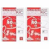 Pigna 02194591R, Ricambio con Banda Rinforzata, Rigatura 1R, righe per medie e superiori, Carta 80g/mq, formato A4 (21 x 29.7 cm.), Pacco da 80 Fogli