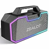 ZEALOT Cassa Bluetooth Potente, 60W Altoparlante Bluetooth, Impermeabile Casse, Bassi Potenti, 40 Ore di riproduzione,14400mAh batteria, Supporto Mic, carta di TF, AUX, riproduzione disco U