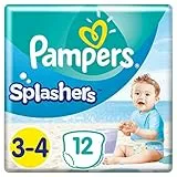 Pampers - Pannolini usa e getta Splash, taglia 3-4 (6-11 kg) per una protezione ottimale in acqua, 12 strati