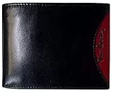 PIERRE CARDIN Portafoglio uomo,Sottile,slim,uomo,piccolo sottile rfid,regalo,portafoglio con portamonete,sottile,Porta banconote,portafoglio ragazzo (NERO/ROSSO BORDO')