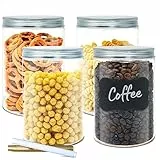LG Luxury & Grace Set 4 Contenitori Alimentari in Polietilene per Cucina, 1,1 L (15x10cm). Barattoli in Plastica Ricaricabili con Coperchio a Vite in Alluminio per Conservare Pasta, Legumi. Senza BPA.