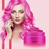 HaiolorPro Rosa gel colorato per capelli Uomo e Donna Lavabile, colore temporaneo capelli per Bambini, colore capelli temporaneo, Crema Colorata Capelli per Feste o Cosplay (Rosa) (100g)