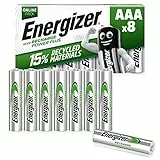 Energizer Batterie Ricaricabili AAA, Recharge Power Plus, Confezione da 8