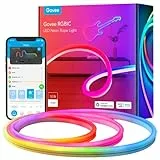 Govee RGBIC Neon Strisica LED con Controllo App, Sincronizzazione di Musica, Striscia Luminosa Colorosa DIY, Funziona con Alexa e Google Assistant, 3m Neon Striscia Led per Cucina, Giochi