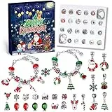 WEVOL Calendario Avvento 2023 Bambina Natale Ragazze Calendario dell'avvento Gioielli Fai da Te Artigianato Regali 5-12 Anni Braccialetti con Ciondoli Regalo di Natale Ragazze 5 6 7 8 9 10 11 12 Anni