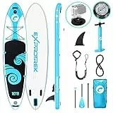 Exprotrek Stand Up Paddling Board, SUP Board gonfiabile, Stand Up Paddle Board Set, 6 pollici di spessore per pagaia e accessori completi, 200 kg max