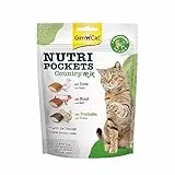 GimCat Nutri Pockets Country Mix - Snack croccante per gatti con ripieno cremoso e ingredienti funzionali - 1 sacchetto (1 x 150 g)