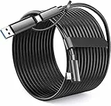 XZXWZX Cavo di collegamento 2 in 1 compatibile con accessori Quest 3/Quest 2/Pro/Pico 4 e VR, cavo di tipo C aggiornato da 5 m, cavo di ricarica per trasferimento dati ad alta velocità per visore VR