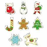 Formine Biscotti Natale Set di 8, in acciaio inox, per biscotti, per Babbo Natale, pan di zenzero, fiocco di neve, pupazzo di neve, albero di Natale, renna, bastoncini di caramelle, calza di Natale
