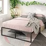 ZINUS Lorelai 36 cm Telaio del letto a piattaforma in metallo | Supporto doghe in metallo | Spazio di archiviazione sotto al letto | Facile da montare | 120 x 190 cm | Nero