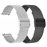 RuenTech Cinturino in metallo compatibile con Tisoutec/Poounur/Nerunsa/Sudugo/Cuteluding/AKUMAKA smartwatch da 1,85', cinturino di ricambio per Nerunsa P66E smartwatch