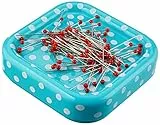 PrymLove cuscino magnetico a pois con 9 grammi di spilli con testina in vetro, rosso
