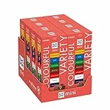 RITTER SPORT Mini Tower 150g, Mix Cioccolatini, 7 Gusti, Cioccolato Al Latte, Con Nocciole, Con Fiocchi Di Mais, Con Cornflakes, Gianduia, Ripieno Allo Yogurt e Biscotto, 8 Mini Tower da 9 Pezzi