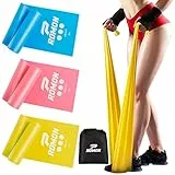 Romon Elastiche Fitness Set di 3, 2M Lunghe Theraband con 3 Livelli di Resistenza, Bande Ginniche con Sacchetto per Fitness, Pilates, Yoga, Fisioterapia, Bande Fitness per Uomini & Donne