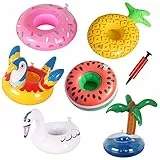 Nesloonp Portabibite Galleggiante, 7pcs Set Portabevande Gonfiabile, Piscine Galleggiante Giocattoli Galleggianti Bevande Decorazione per la Festa in Piscina Divertimento Acquatico