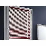 MADECOSTORE Tenda veneziana in alluminio, 42 x 150 cm, meccanismo autobloccante, lamelle 25 mm, colore: Rosso