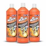 Mr Muscle Idraulico Gel, Disgorgante per Tubi e Scarichi, SICURO PER I TUBI - Formato Scorta da 3 pezzi da 1000 ml