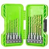 Greenworks Bit di avvitamento per trapano HSS 135° con attacco esagonale (set completo da 22 bit rivestiti in stagno da 1,5mm a 8mm adatti a tutti i trapani e avvitatori a batteria)