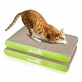 Pecute Tiragraffi per Gatti Cartone (2 Pack),Graffiatoio per Gatti, Gatto graffiatoio di ricambio, Gattino Tiragraffi Gatto Piccolo Medio Lettino per Gatti con Erba Gatta Inclusa