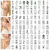 100 Fogli Tatuaggi Temporanei Donna, Tatuaggi Finti, Impermeabili Tattoo Temporanei, Tatuaggio per Bambini Adulti Uomo e Donne