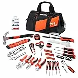 ValueMax - Set di Attrezzi 219 Pezzi con Borsa Portautensili, Attrezzi da Lavoro, Kit Attrezzi Portatile per Riparazione di Casa e Ufficio, Comprese Pinza, Coltello, Cacciavite, Chiavi a Bussola ecc.