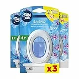 Ambi Pur Bagno Profumatore per Ambienti, 3 Profumatori, Fragranza Risveglio Primaverile, Diffusore Ambiente con Tecnologia Elimina Odori, Durata Fino a 50 Giorni