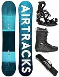 Airtracks Snowboard Set Tavola Blue Drifter Wide Hybrid Rocker Uomo 155 + Attacchi Master + Scarponi Master QL 43 + SB Bag