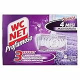 Wc Net - Tavoletta Profumoso 3 Effect, Detergente Igienizzante Solido per WC, Fragranza Lavender Fresh, 4 Pezzi x 1 Confezione