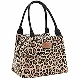 Lifewit Borsa Porta Pranzo per Donna e Uomo Medium, Borsa Termica per Pranzo, Borsa Frigo Riutilizzabile per Preparazione Pasti, Lavoro, Scuola, Viaggi, Macchie di leopardo