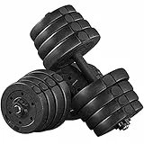 Yaheetech Set 2 Manubri Palestra Casa 16 Piastre Diversi Pesi Coppia Manubrio Regolabile 30 KG Nero