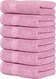 Utopia Towels - Set Di 6 Asciugamani Di Lusso, (41 x 71 CM) 100% Cotone Filato Ad Anello, Leggeri e Altamente Assorbenti Per il Bagno, i Viaggi, il Campeggio, l'hotel e La Spa(Rosa)