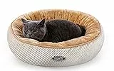 Pecute Cuccia per Cani & Gatti, Lettino per Animali Domestici a Ciambella,Cuscino Centrale Sfoderabile e Lavabile,Forma di Ciambella 50 cm, S