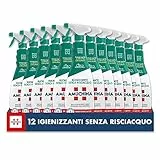Amuchina Spray Igienizzante Senza Risciacquo, 12 Flaconi da 750 ml