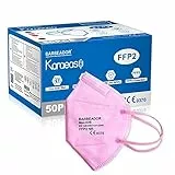 KARAEASY Ffp2 Certificate CE Mascherine Ffp2 filtri 95% Passanti Orecchie Senza Valvola Confezione da 50 PC (Rosa)