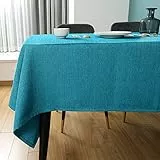 SEASHORE TREE Tovaglia Impermeabile Tovaglia Rettangolare Copritavolo Classico per Cucina Ristorante Natale (Lago Blu, 140x180cm)