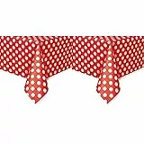 Unique- Dots Plastic Tablecover Tovaglia Plastificata, Colore Rosso (Red), Confezione da 2, 50262