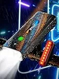 2023 Nuovo IPSXP 5000 Lumens Luci Bicicletta LED,Capacità 5200 mAh & Oltre 14 Ore di Autonomia,IPX6 Impermeabile,Anteriore e Posteriore Ricaricabili USB,Funzione Power Bank,5 Modalità di Luce