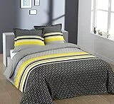 Vision - Parure Copripiumino Lisa - Copripiumino 240 x 220 cm con 2 federe assortite 65 x 65 cm - 100% cotone