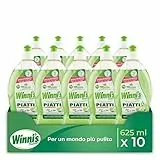 Winni's - Detersivo Piatti e Stoviglie a Mano, Ipoallergenico e Delicato sulla Pelle, Formula Concentrata, Fragranza Lime e Fiori di Mela, con Materie Prime di Origine Vegetale