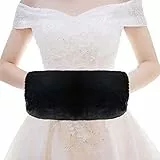 Kbnian Peluche Scaldamani Manicotti in Pelliccia Sintetica Scaldamani a Manica per Scaldare le Mani per Donna Ragazza Inverno, 35 * 20CM (Nero)