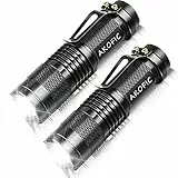 2 Pezzi Mini Torcia LED, 350 Lumen Torcia LED Potente Professionale con 3 Modalità e Clip, Mini Torcia Tattica IP45 Impermeabile Portatile Torcia Militare per Bambini, Escursione, Campeggio, Emergenza