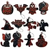 12 Pezzi Halloween Mini Pop Portachiavi Fidget Toy,Push Pop,Mini Sensory Toy,Piccoli Giocattoli Per Bambini Con Autismo Per Alleviare Lo Stress,Gadget per compleanno molto apprezzato