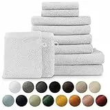 Blumtal Set Asciugamani Bagno, Asciugamani Super Assorbenti, 100% Cotone Certificato Oeko-Tex 100, Set da 2 Teli + 4 Asciugamani + 2 Salviette Viso+ 2 Guanti, Bianco