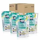 Milmil Sapone Liquido, Fragranza Muschio Bianco, Ricarica Universale Maxirisparmio, Dermatologicamente Testato - 4 x 2000 ML