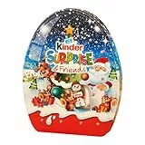 Kinder Surprise & Friends Calendario Avvento 2023, 31 Cioccolatini Assortiti con Cioccolato al Latte Kinder senza Glutine, con Speciale Videomessaggio da Babbo Natale, Idea Regalo, Confezione da 404 g