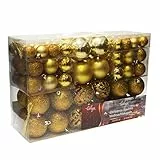 Wohaga - Set di palline di Natale da 100 pezzi, colore: oro